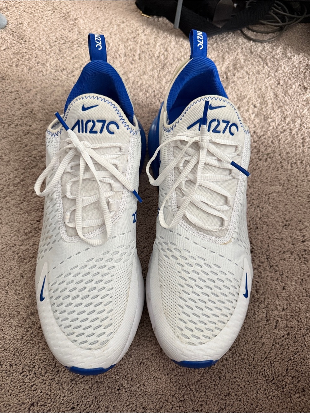 Nike White & Blue Air Max 270 Shoes! Very good condition ! Size 13